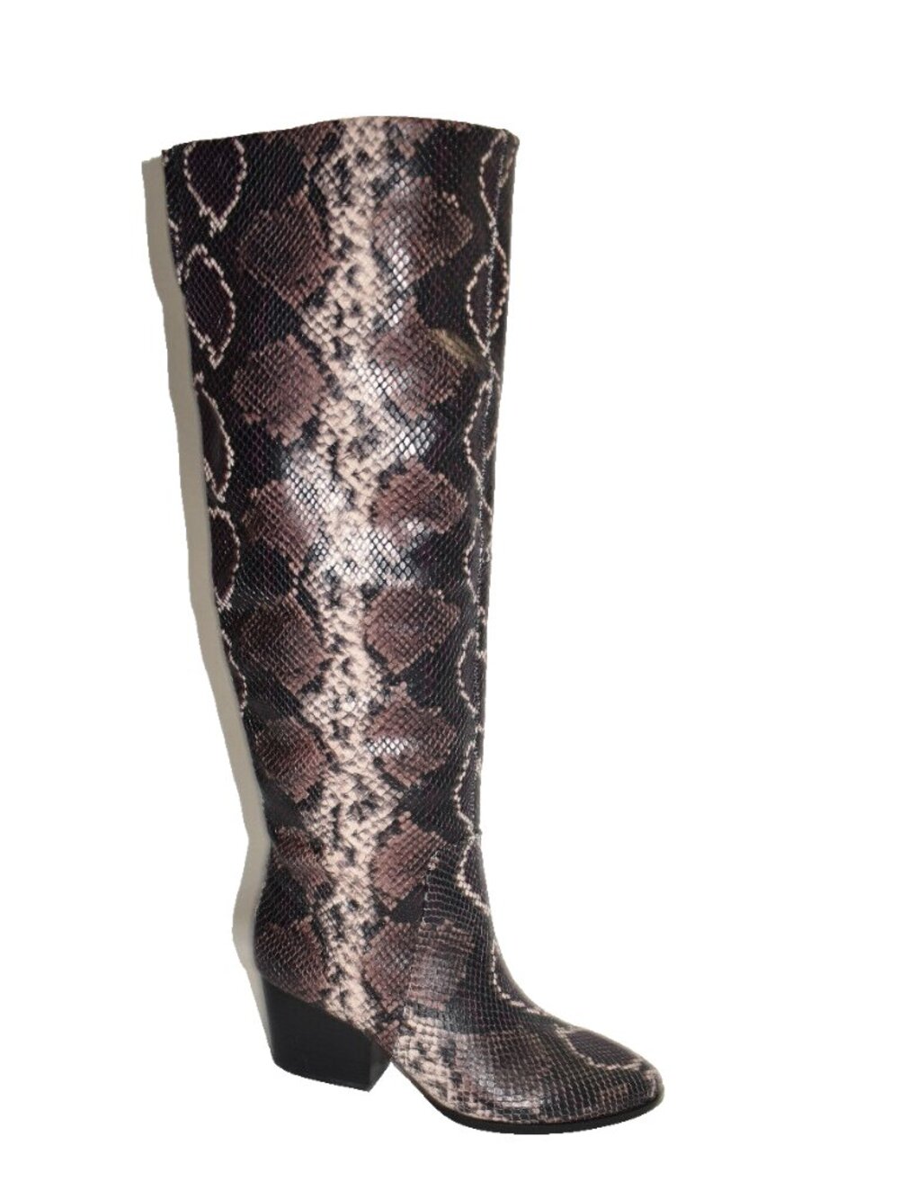 New! Vince Camuto Nestel Knee High Boot Snake Print Leather Sz 9.5 M 41 EU DD28